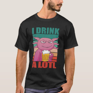 Camiseta Eu bebo muito Bebendo Axolotl