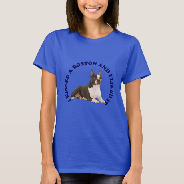 Camiseta Eu beijei um Boston Terrier (Frente)