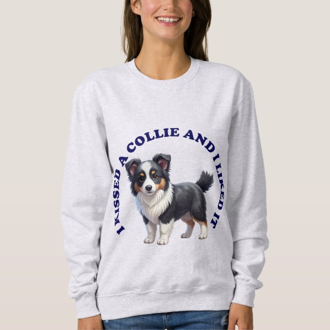 Camiseta Eu beijei um cachorrinho Collie (Frente)