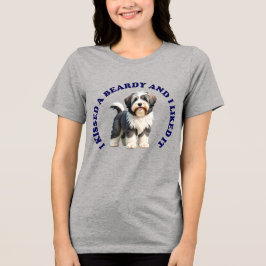 Camiseta Eu Beijei um cachorro Bearded Collie