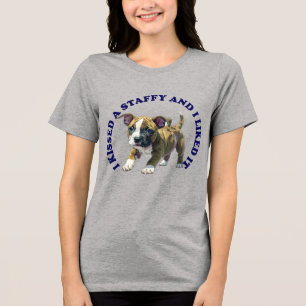 Camiseta Eu Beijei um cachorro Staffy