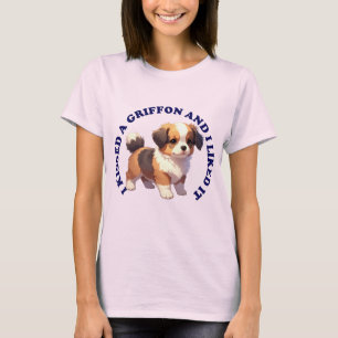 Camiseta Eu Beijei um Filhote de Griffon de Bruxelas