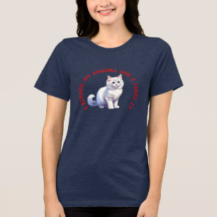 Camiseta Eu beijei um gato Angora