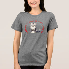 Camiseta Eu beijei um gato de cabelos largos britânico