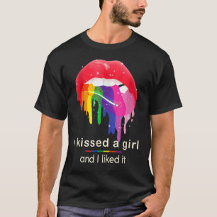 Camiseta Eu Beijei Uma Menina E Gostei Disso Por Lábios De 