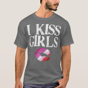 Camiseta Eu Beijo Meninas Lábios do Orgulho Lésbico Butch G