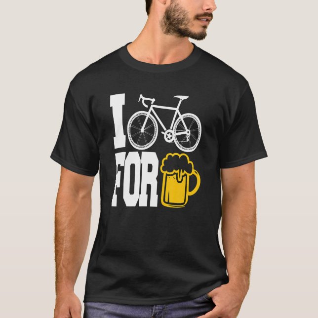 Camiseta EU BEIJO POR CERVEJA - Engraçado ciclismo T! (Frente)