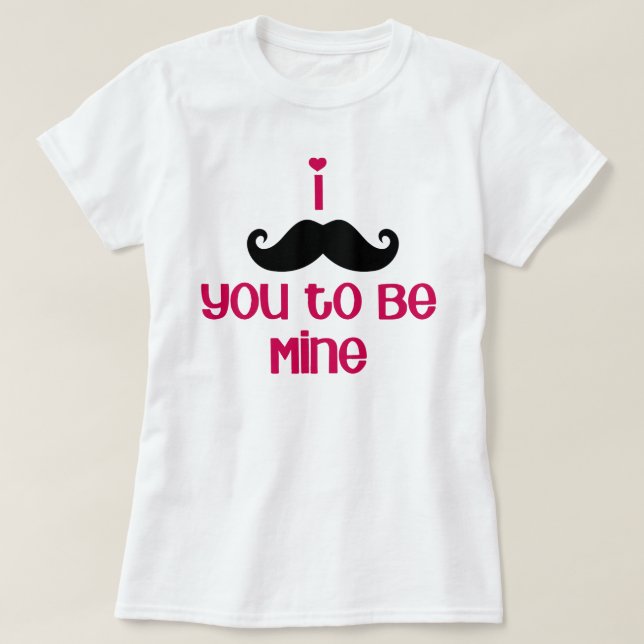 Camiseta eu "bigode" você ser meu (Frente do Design)
