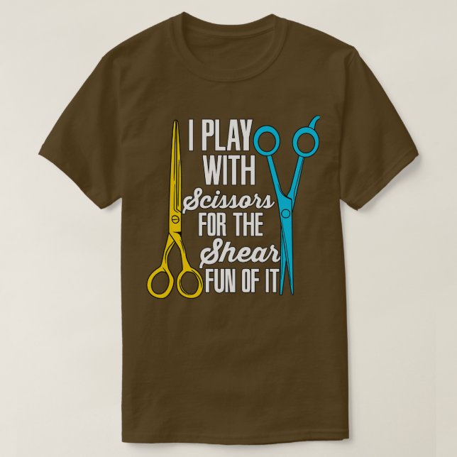 Camiseta Eu Brinco com a tesoura barber (Frente do Design)