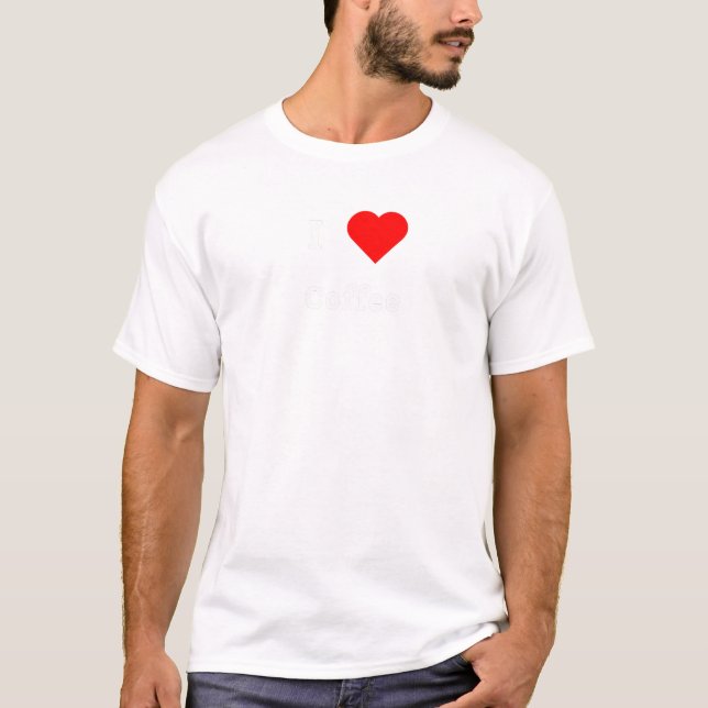 Camiseta Eu ❤️ café - Café giro e borrado, café (Frente)