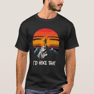 Camiseta Eu Caminharia Naquela Montanha de Mochila Divertid