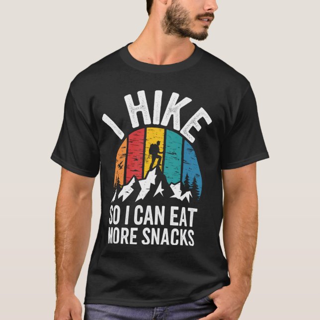 Camiseta Eu caminho para poder comer mais lanches engraçado (Frente)