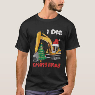 Camiseta Eu Canto Trator De Backhoe De Natal Com Tre De Nat