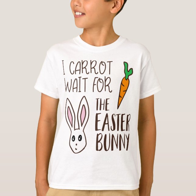 Camiseta Eu Carrot Espero Por Um Coelhinho Humoroso Da Pásc (Frente)
