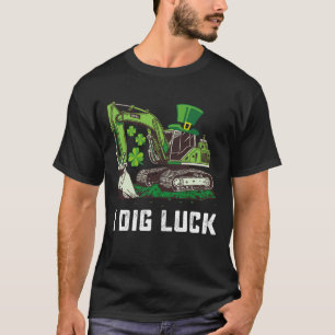 Camiseta Eu Cavo Escavadeira da Sorte Dia de São Patrício I