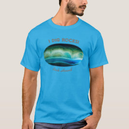 Camiseta Eu Cavo Rochas! Caçador de Rochas Laje de Ágata Az