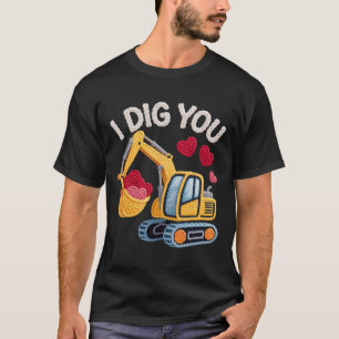 Camiseta Eu Cavoco Você Desenho de Excavadeira Fofa de Vale