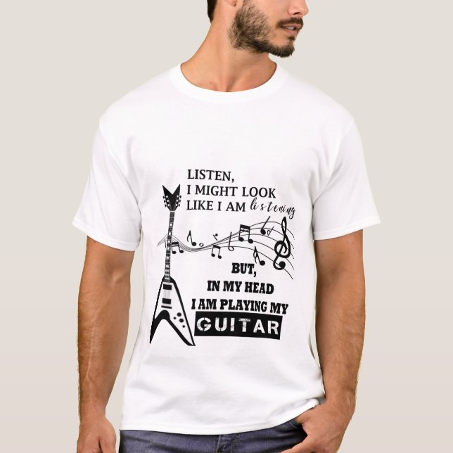 Camiseta Eu certamente preciso de todas essas guitarras (Frente)