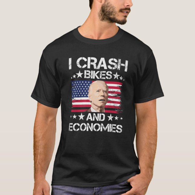 Camiseta Eu Choco Bikes E Economias Engraçado Joe Biden (Frente)