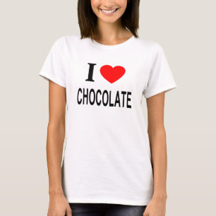 Camiseta Eu ❤️ CHOCOLATE Eu AMO CHOCOLATE Eu ADORO CHOCOLAT