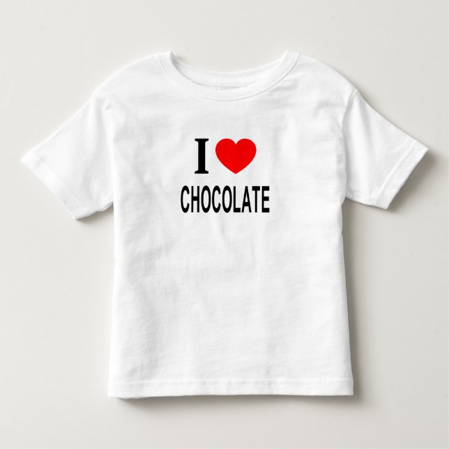 CAMISETA EU ❤️ CHOCOLATE EU AMO CHOCOLATE EU CORAÇÃO (Frente)