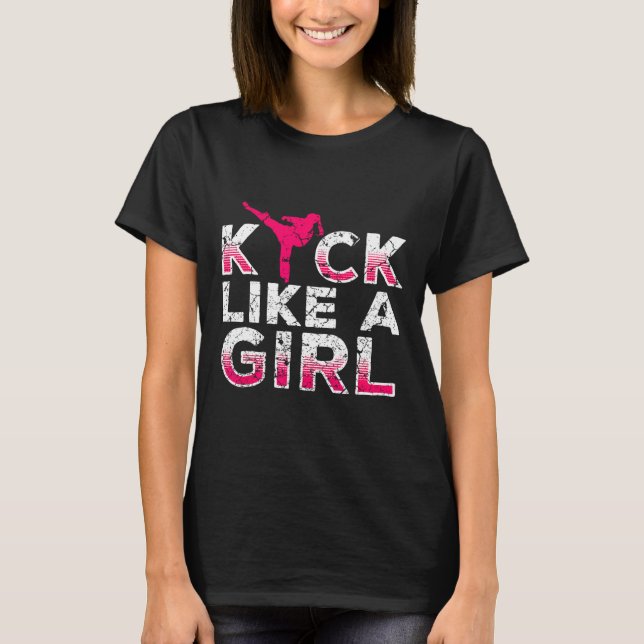 Camiseta Eu Chuto Como Uma Garota-karate Kickboxing Garotas (Frente)