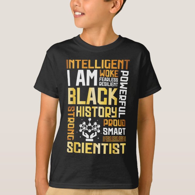 Camiseta Eu Cientista Orgulhoso Histórico Negro Inteligente (Frente)