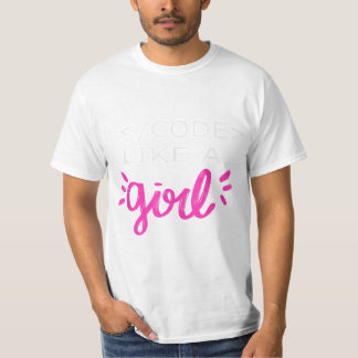 Camiseta Eu Codifico Como Uma Menina Engraçada Codificação 