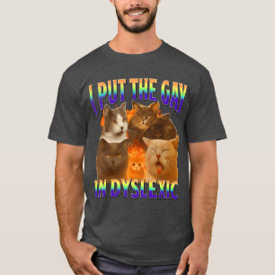 Camiseta eu coloco o gay em presente de meme de gato engraç