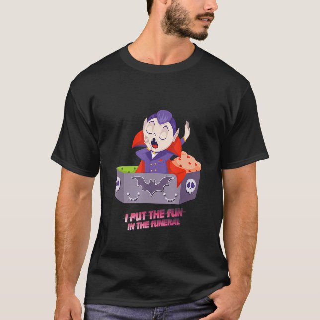 Camiseta Eu Coloquei A Diversão Em Engraçados Funerais (Frente)