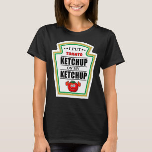 Camiseta Eu Coloquei Ketchup no meu Halloween de Tomate de 