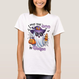 Camiseta Eu Coloquei O Boo Na Cabeça Do Dia de as Bruxas en