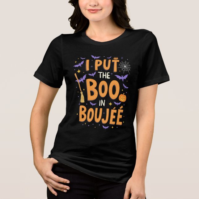 Camiseta Eu Coloquei O Boo No Fantasma Do Dia de as Bruxas  (Frente)