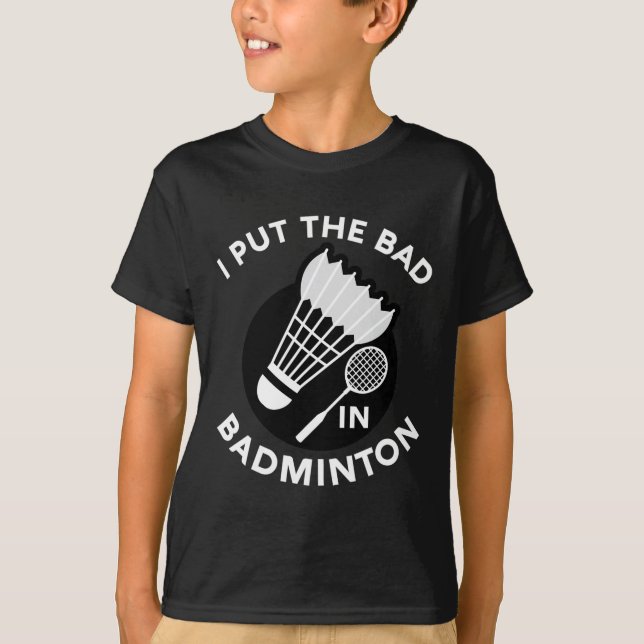 Camiseta Eu Coloquei O Mau Em Badminton Shuttle Birdie Rack (Frente)
