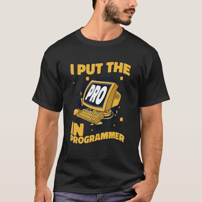Camiseta Eu Coloquei O Pro No Programmer Cheio Stack Softwa (Frente)