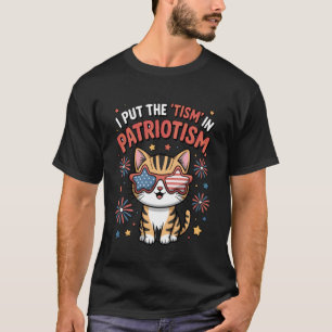 Camiseta Eu Coloquei o Tismo no Patriotismo Gato Patriótico