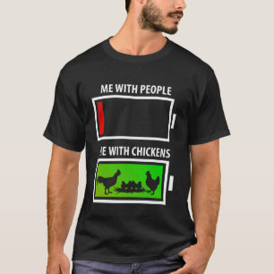 Camiseta Eu com Pessoas vs. com Frango Frango Engraçado Amo