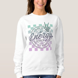 Camiseta Eu combino energia, sinal de paz, Design controlad