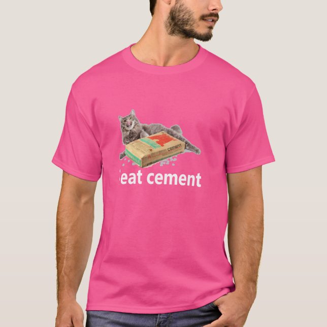 Camiseta Eu Comi Cimento Amaldiçoado Gato Engraçado Piada E (Frente)
