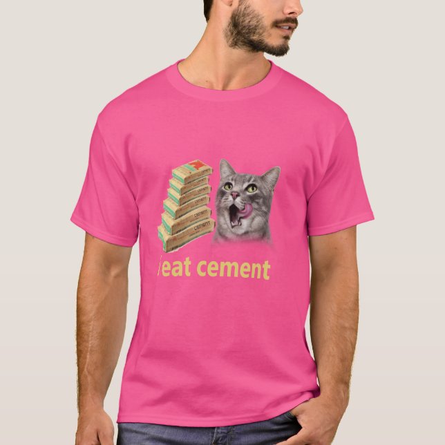 Camiseta Eu Comi Cimento Amaldiçoado Gato Engraçado Piada E (Frente)