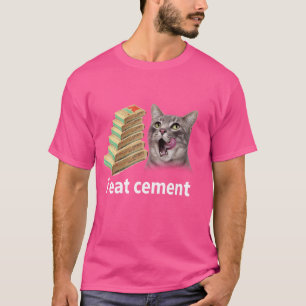 Camiseta Eu Comi Cimento Amaldiçoado Gato Engraçado Piada E