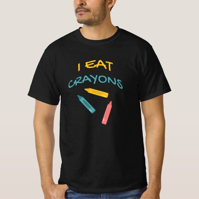Camiseta Eu Comi Crayons No Jardim De Infância Desenhando A (Frente)