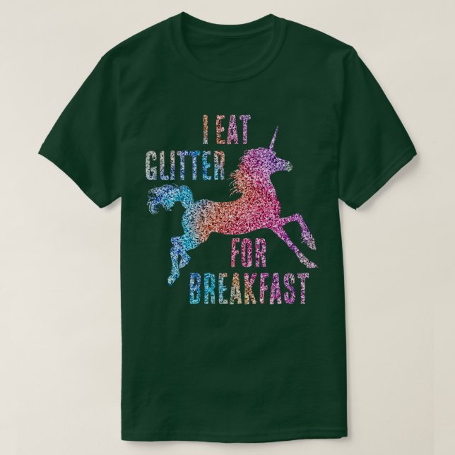 Camiseta Eu Comi Glitter Para O Café Da Manhã (Frente do Design)