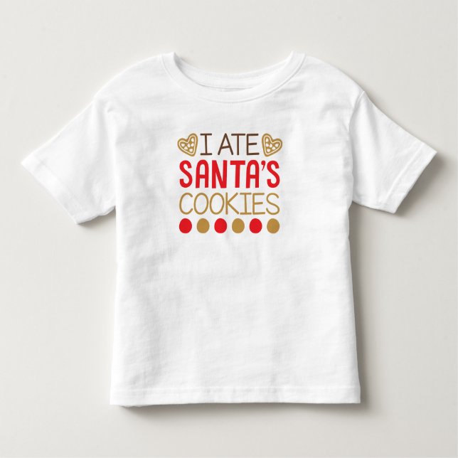 Camiseta Eu comi Papais noeis Cookies Presente de Natal (Frente)