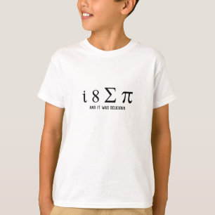 Camiseta Eu Comi Torta Humor Geek de Matemática para Crianç