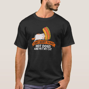Camiseta Eu Como Cachorro Quente E Acaricio Meu Gato Gatito