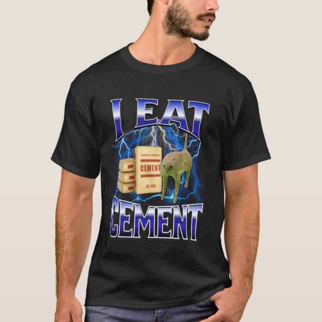 Camiseta Eu Como Cimento Gato Engraçado Meme Memes da Inter (Frente)