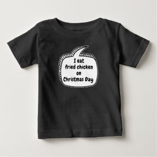 Camiseta Eu como frango frito no Dia de Natal Bolha de Disc