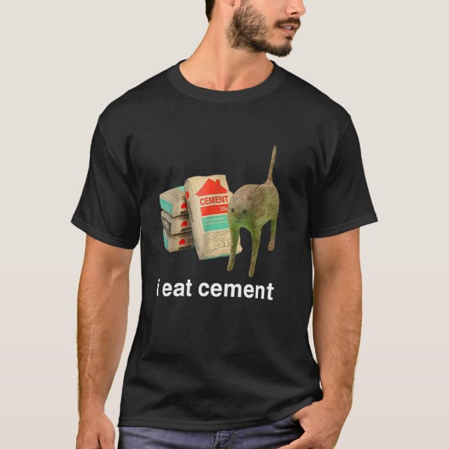 Camiseta Eu Como Gato Maldito de Cimento Engraçado Especifi (Frente)