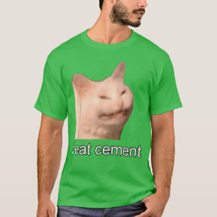 Camiseta Eu Como Gato Maldito de Cimento Meme Engraçado Esp